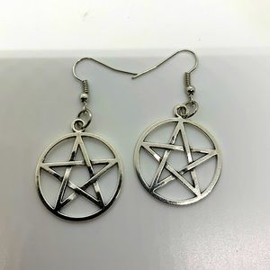Pentagram earrings Wicca goth punk emo